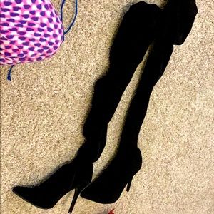 Knee high heel boots